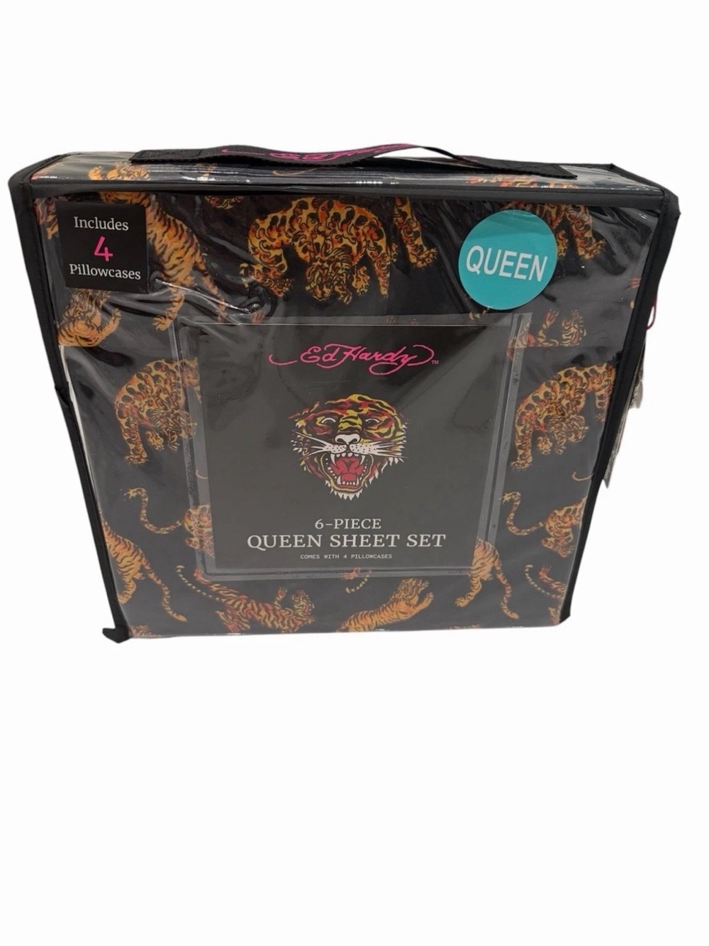 Ed Hardy 6-piece sheet set-Queen
Size-Black -Tiger NWT